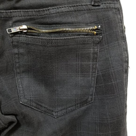 XXX Rude jeans 28x32 Skinny denim plaid zipper accent goth punk subculture - Picture 12 of 16